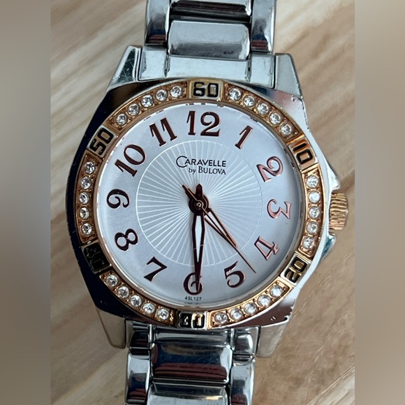 Caravelle by Bulova Ladies Watch Stainless Bracelet White Dial Date Window - Picture 3 of 12